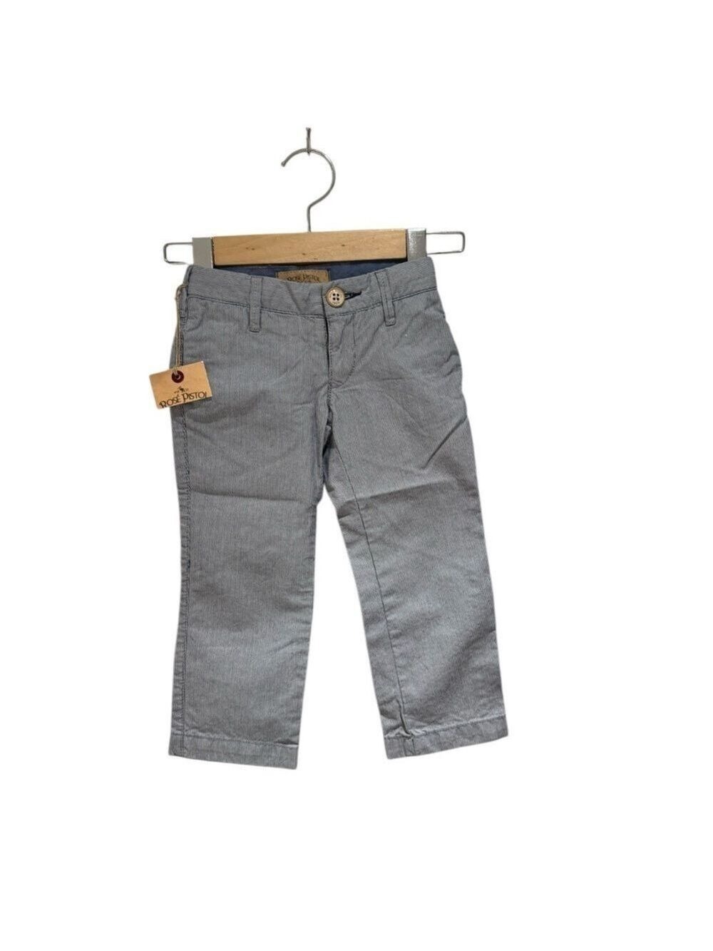 ROSE PISTOL Blue Seersucker Casual Trousers
